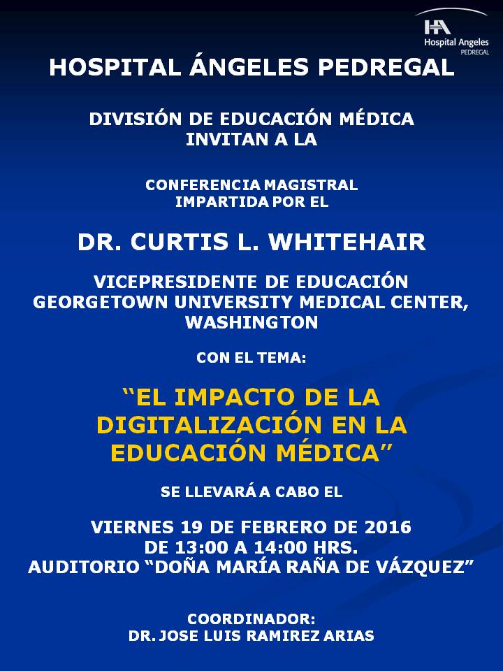 Póster Conferencia Dr. Curtis L. Whitehair